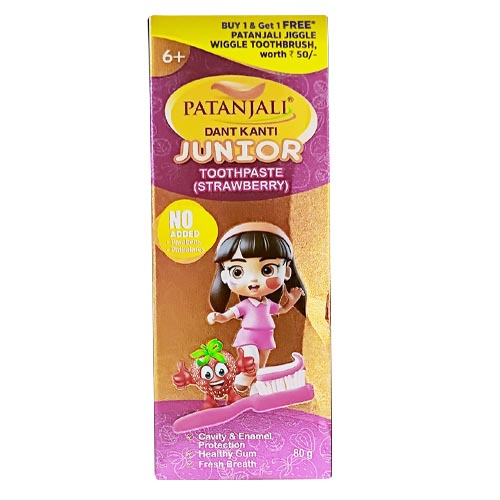 Patanjali Dant Kanti Junior Strawberry Toothpaste, 80 g
