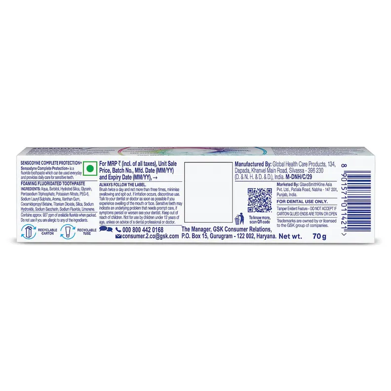 Sensodyne Complete Protection+ Toothpaste, 70 g