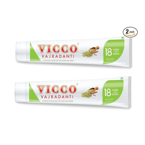 Vicco Vajradanti Toothpaste in Saunf, 200 g (Buy 1 Get 1 Free)