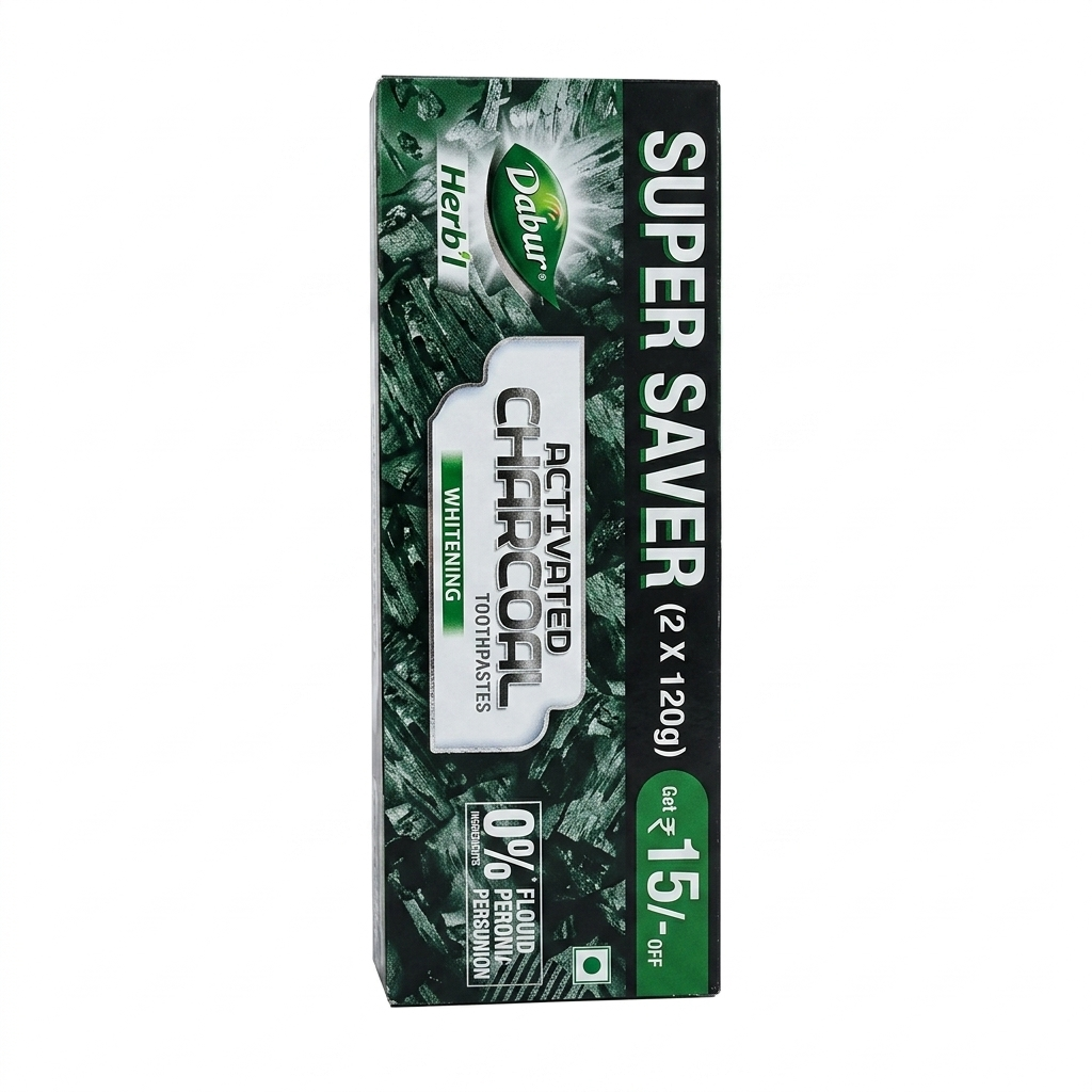 Dabur Herb'l Activated Charcoal Toothpaste, 240 g