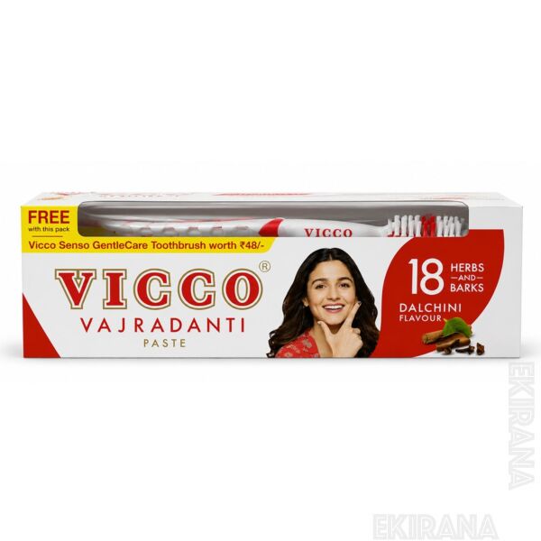 Vicco Vajradanti Herbal Toothpaste, 200 g With Toothbrush
