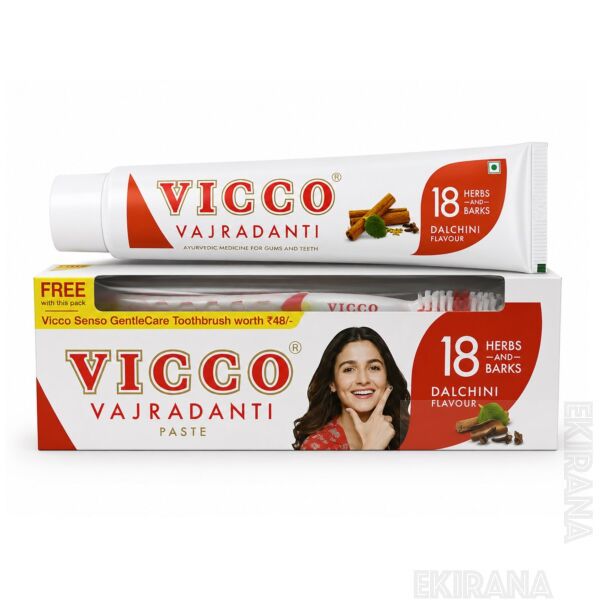 Vicco Vajradanti Herbal Toothpaste, 200 g With Toothbrush