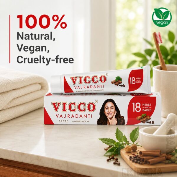 Vicco Vajradanti Herbal Toothpaste, 200 g With Toothbrush