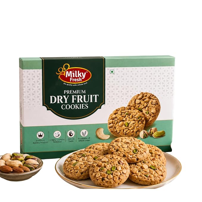 Milky Fresh Premium Dry Fruit Cookies, 300 g (Buy 1 Get 1 Free)