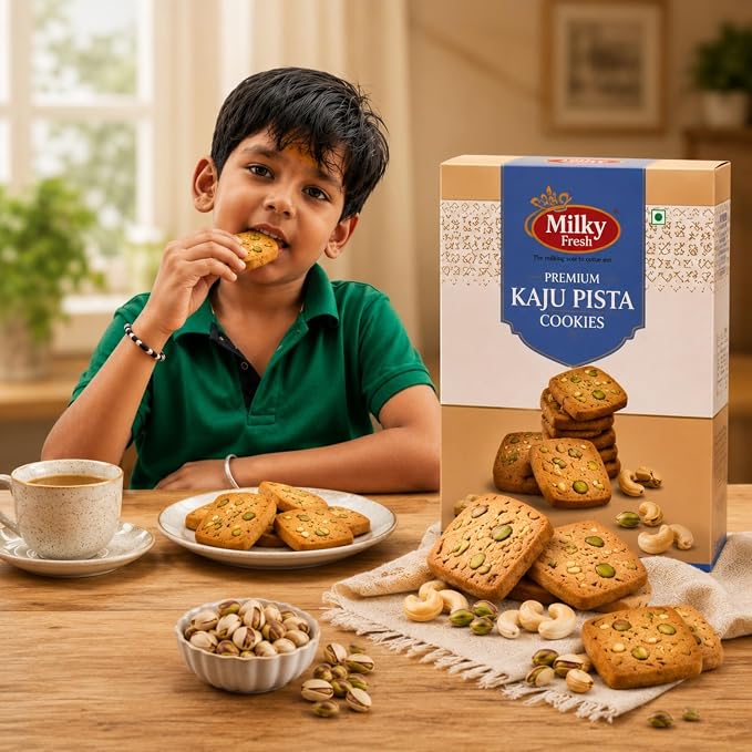 Milky Fresh Premium Kaju Pista Cookies, 300 g (Buy 1 get 1 free)