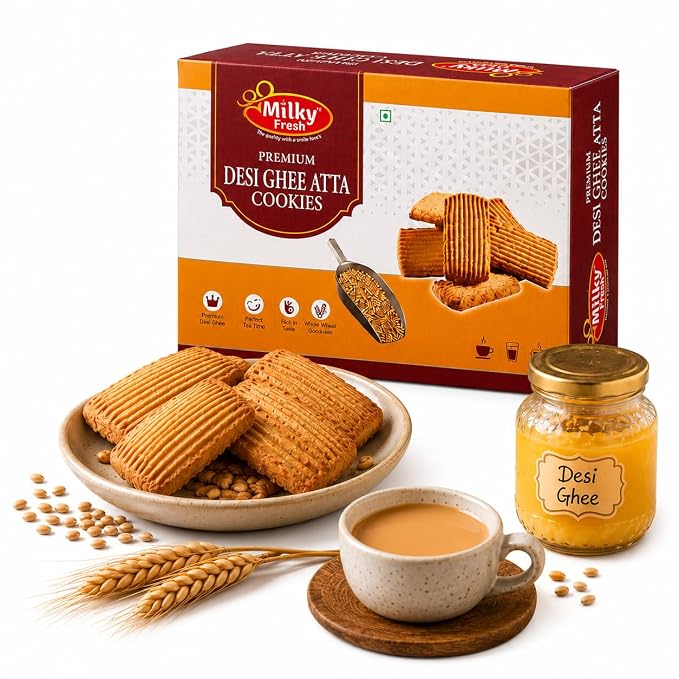 Milky Fresh Premium Desi Ghee Atta Cookies, 300 g (Buy 1 get 1 free)
