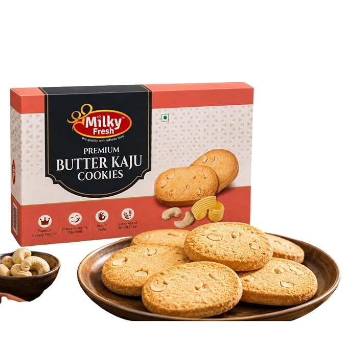 Milky Fresh Premium Butter Kaju Cookies, 300 g (Buy 1 get 1 free)