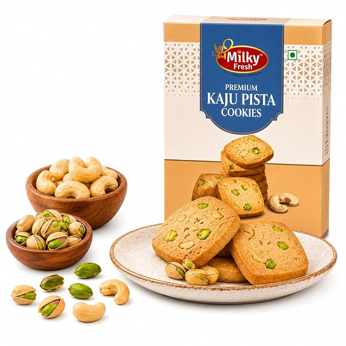 Milky Fresh Premium Kaju Pista Cookies, 300 g (Buy 1 get 1 free)