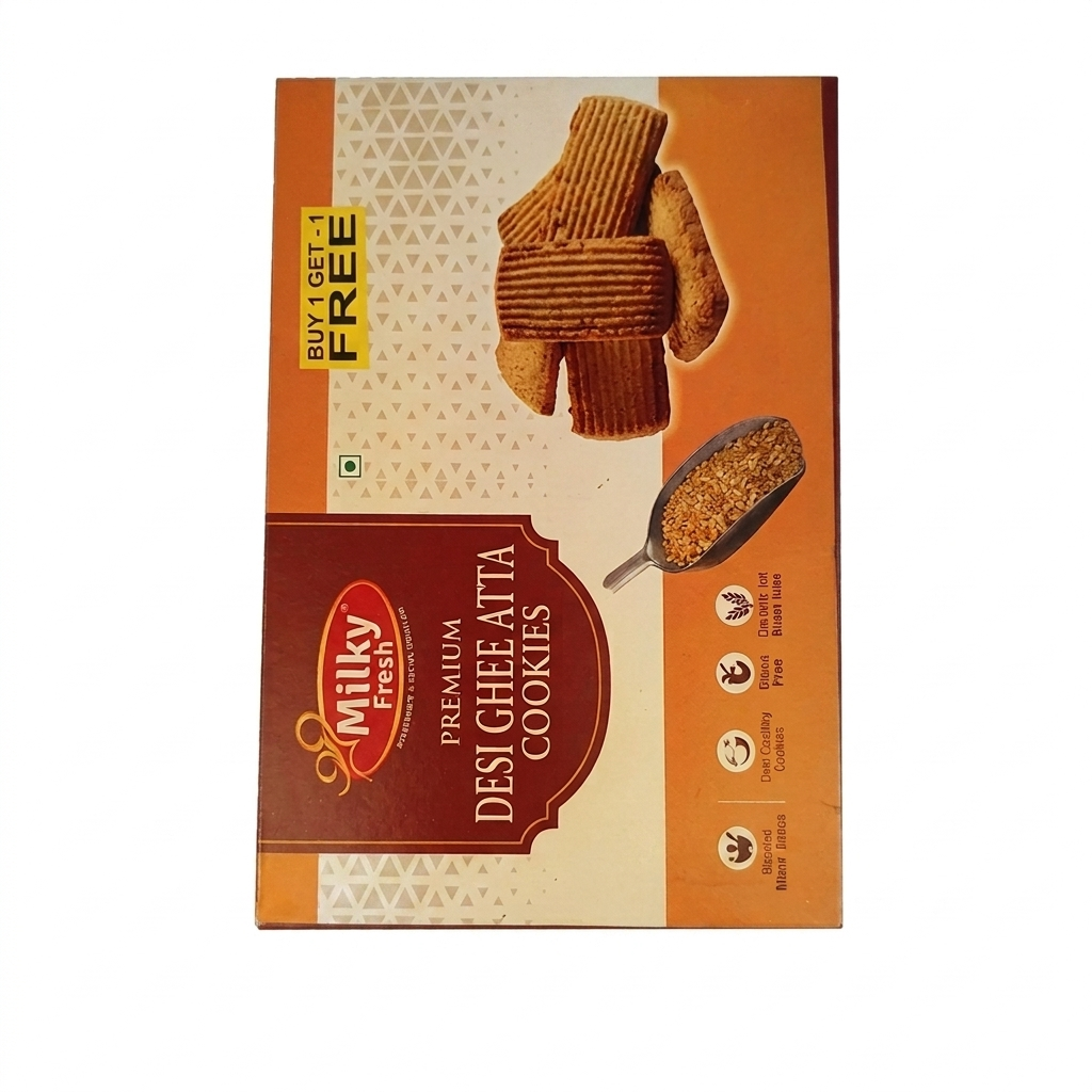 Milky Fresh Premium Desi Ghee Atta Cookies, 300 g (Buy 1 get 1 free)