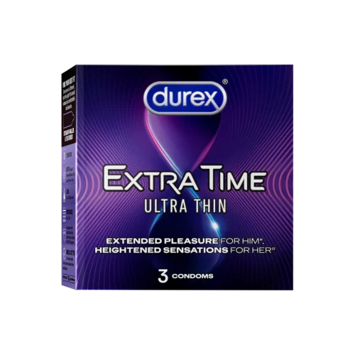 Durex Extra Time Ultra Thin Condoms, 3 Count