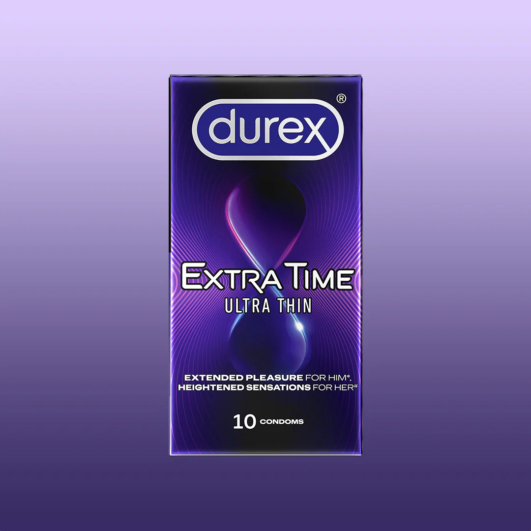 Durex Extra Time Ultra Thin Condoms, 10 Count