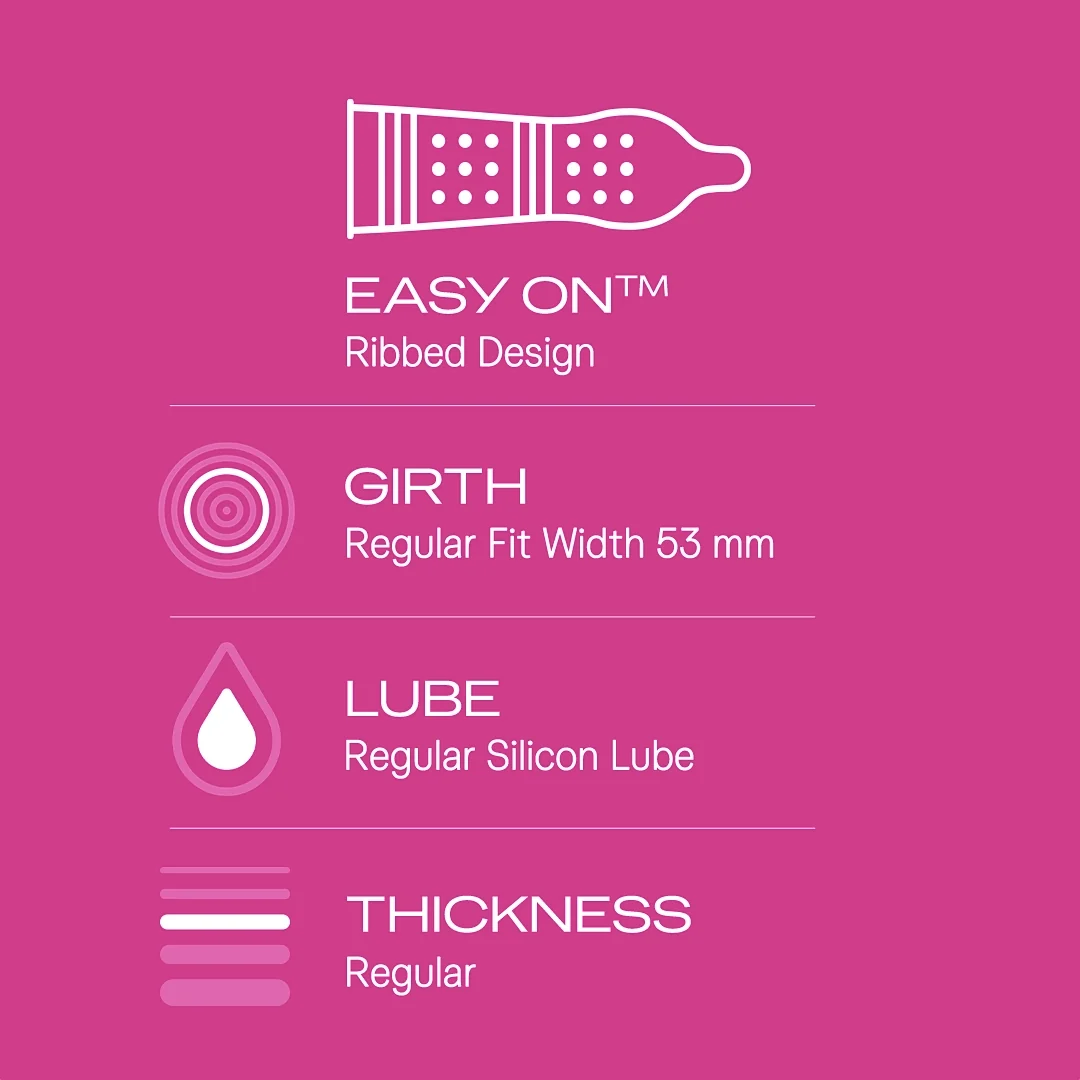Durex Extra Ribbed Condoms, 10 Count