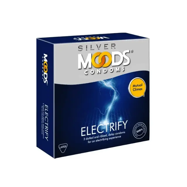 Moods Silver Electrify Condoms, 3 Count