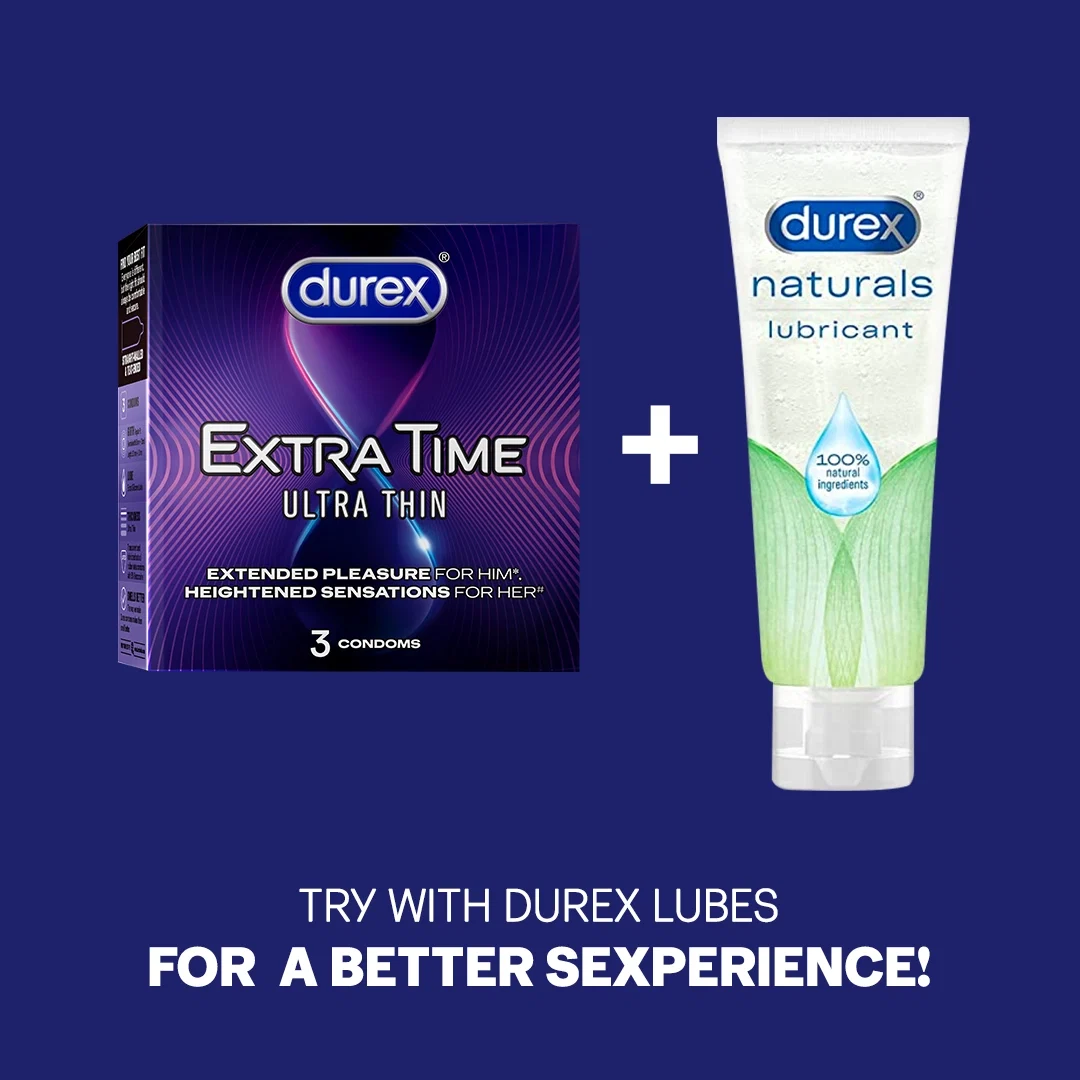 Durex Extra Time Ultra Thin Condoms, 3 Count