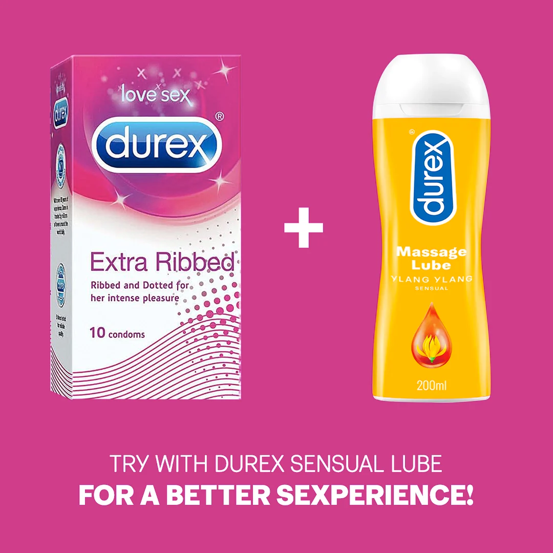 Durex Extra Ribbed Condoms, 10 Count