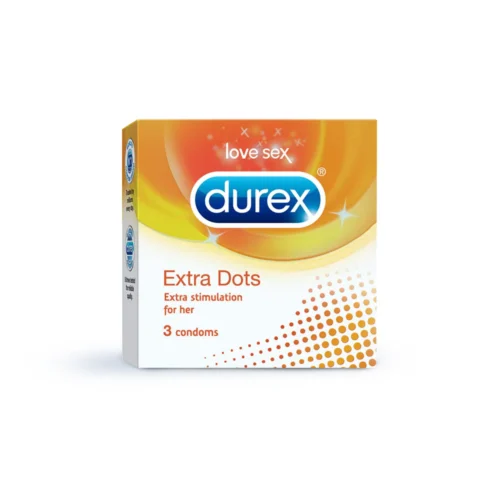 Durex Extra Dots Condoms, 3 Count