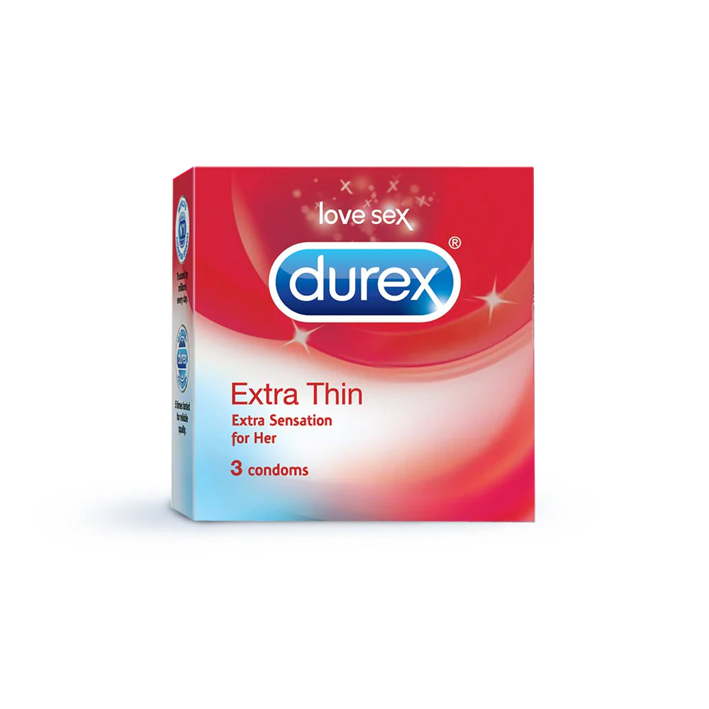Durex Extra Thin Condoms, 3 Count