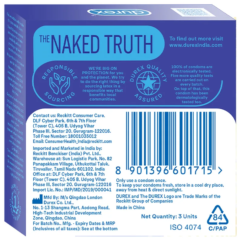 Durex Close Fit Invisible Condoms, 3 Count